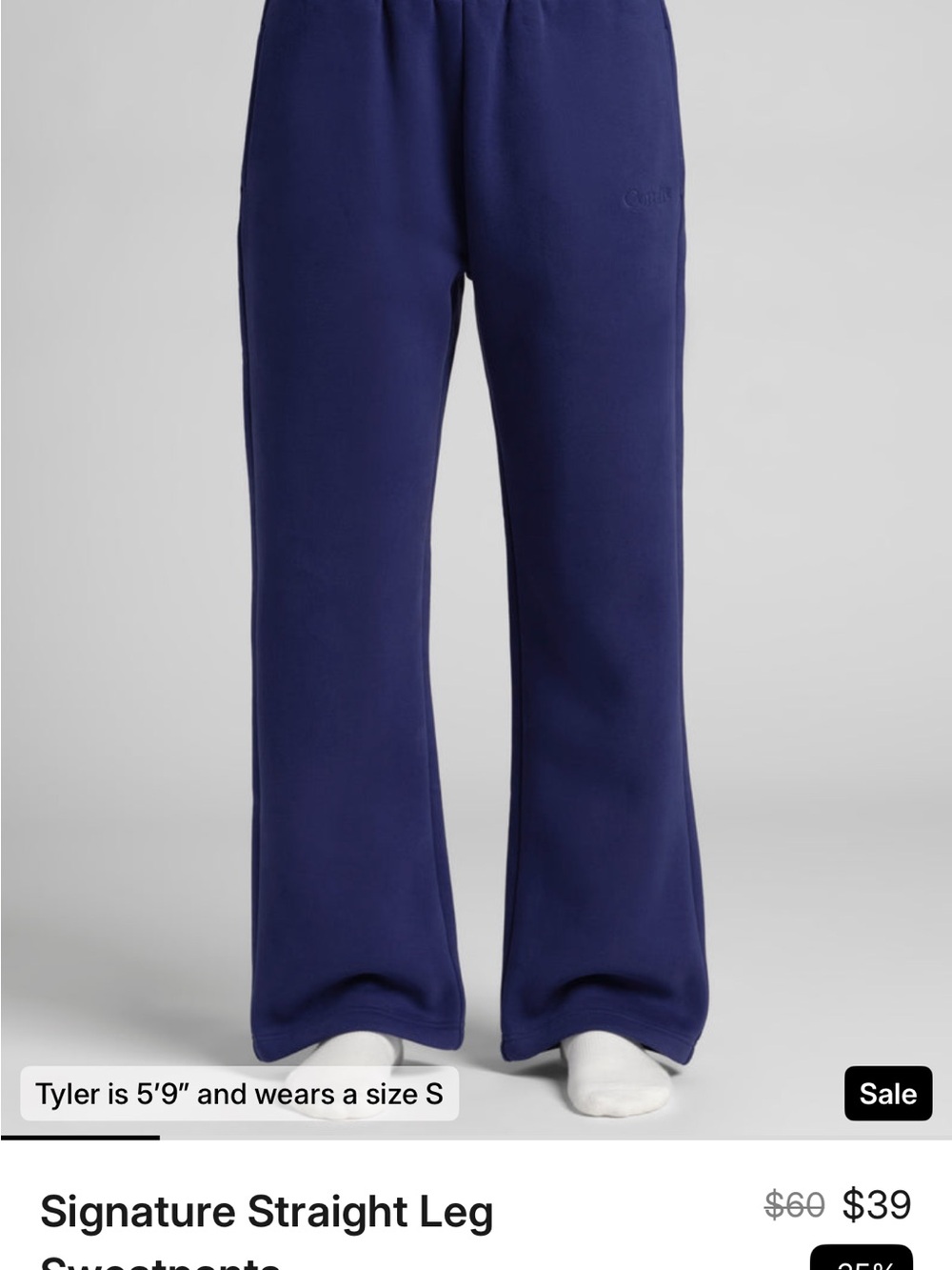 Wide Leg Sweatpants in Deep Navy